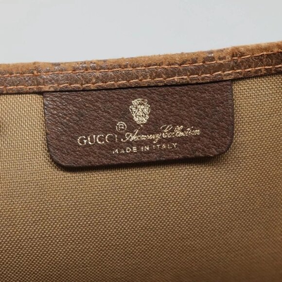 GUCCI GG Supreme Web Sherry Line Tote Bag PVC Beige Gold - Picture 13 of 16